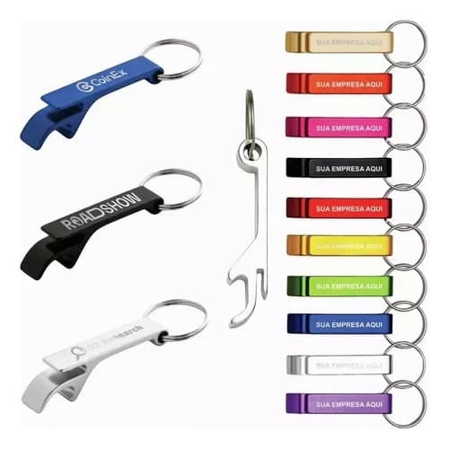 50 Chaveiros Personalizado Logomarca  nome Abridor de garrafa lata Laser Empresa brinde lembrancinha  Modelo Pé Galinha