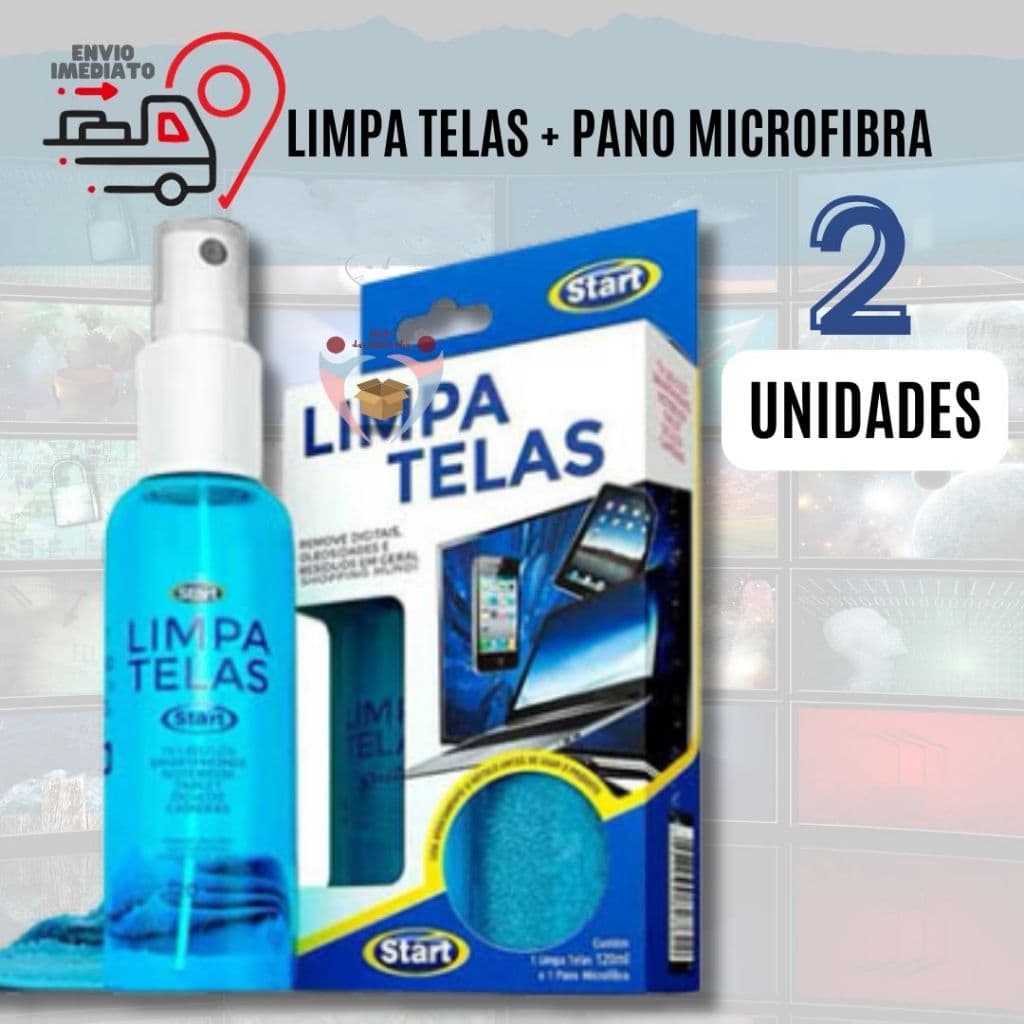 2 Kit Limpa Telas Start 120ml Com Pano Microfibra