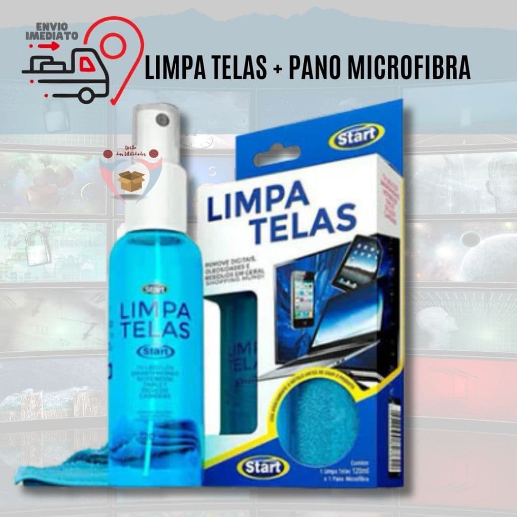Limpa Telas Start 120ml Com Pano Microfibra