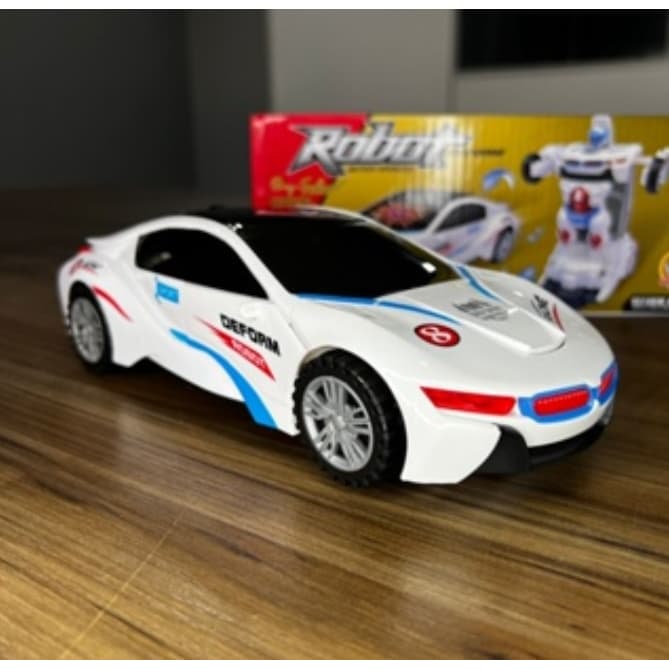 Brinquedo Carrinho Vira Robô Bate E Volta Com Luzes E Som-Promoção