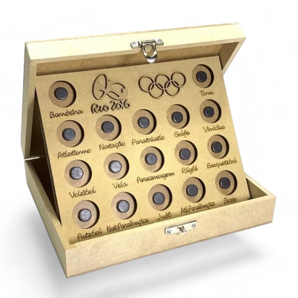 Caixa Expositor de Moedas Rio 2016_S/A MDF Colecionador