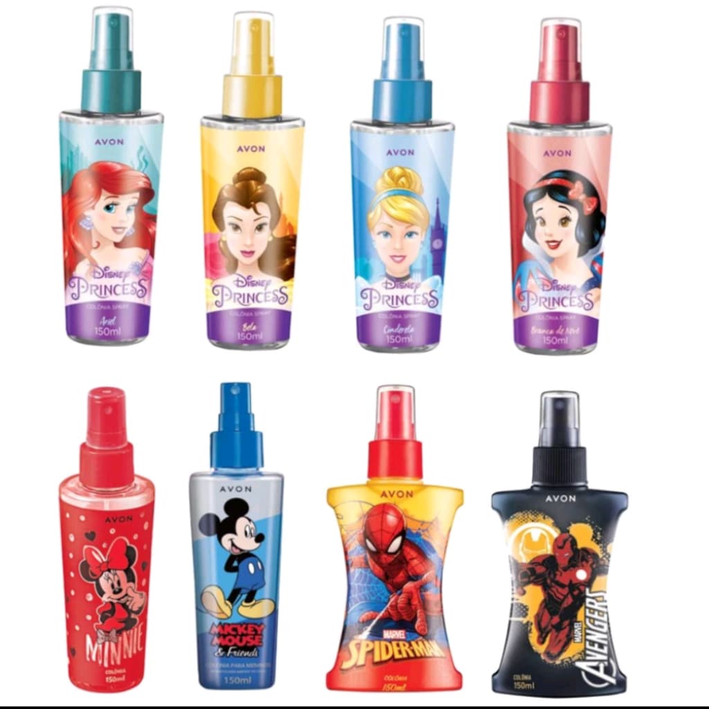 Perfume Colônia Infantil Disney Personagens Avon 150ml Mickey/Minnie/Spider Man Homem Aranha
