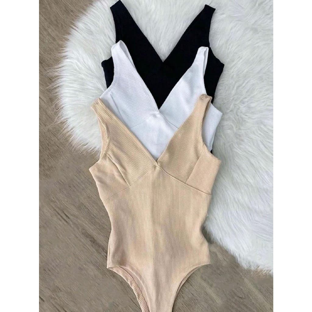 Body Zara com Decote V em Anarruga