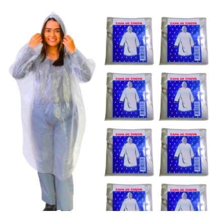 Capa De Chuva Descartável transparente Unisex