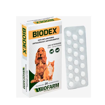 BIODEX Comprimidos- 20  comp.  Anti-inflamatório, antialérgico e antirreumático