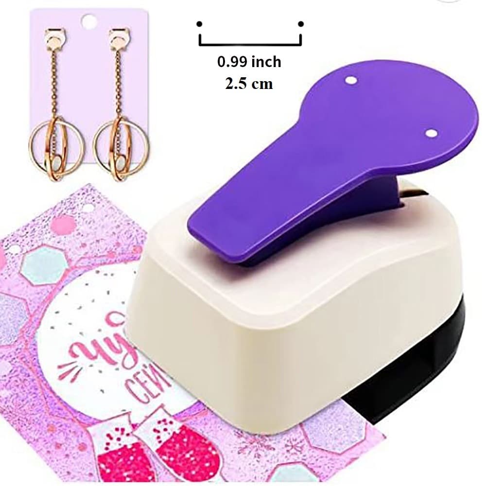 Perfurador De Furo Para Brincos Cartão Duplo Alavanca Artesanal Papel 2,5 Centímetros entre furos