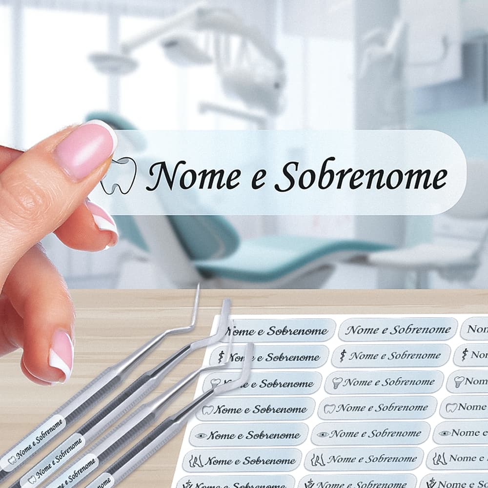 Etiqueta Instrumental Autoclavavel Transparente Vários Cursos e Profissões 45 unid