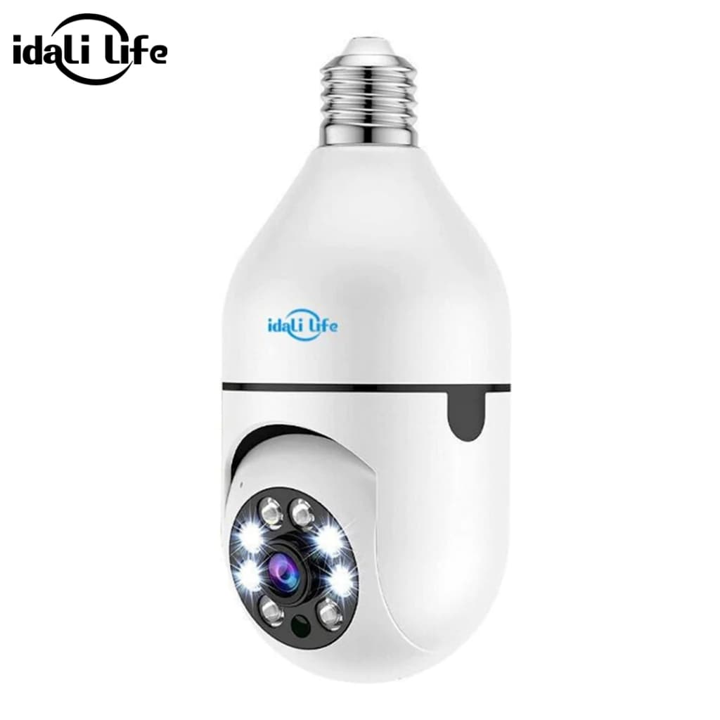 Câmera  Lampada Segurança Giratoria 360 Full Hd Visão Noturna idali life