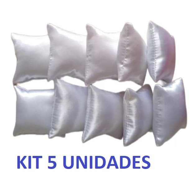 Kit Mini Almofadinhas Casamento, Semi Joias, Pulseiras, Lembrancinhas Cetim Branco