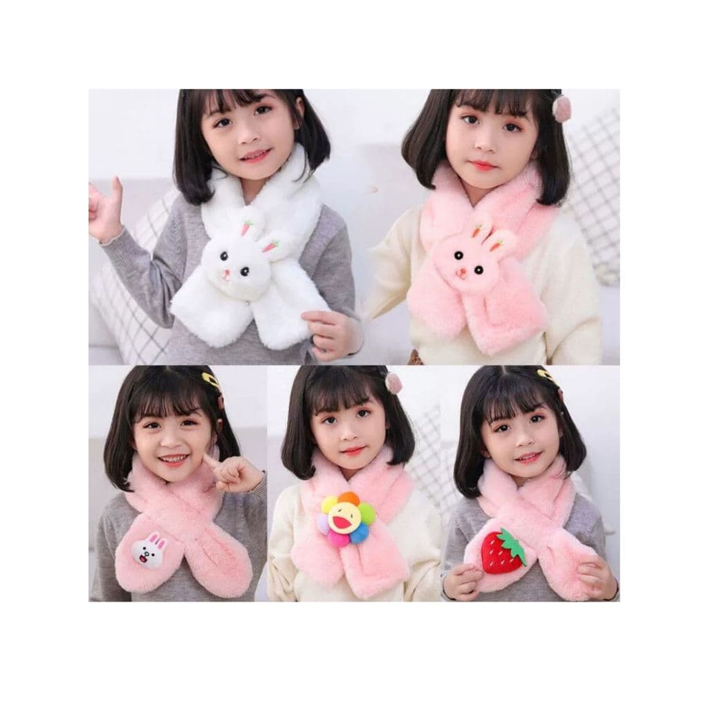 Cachecóis Infantis Meninas Fofos Quentes De Inverno Imitação Setu Pele Pelúcia Espessados