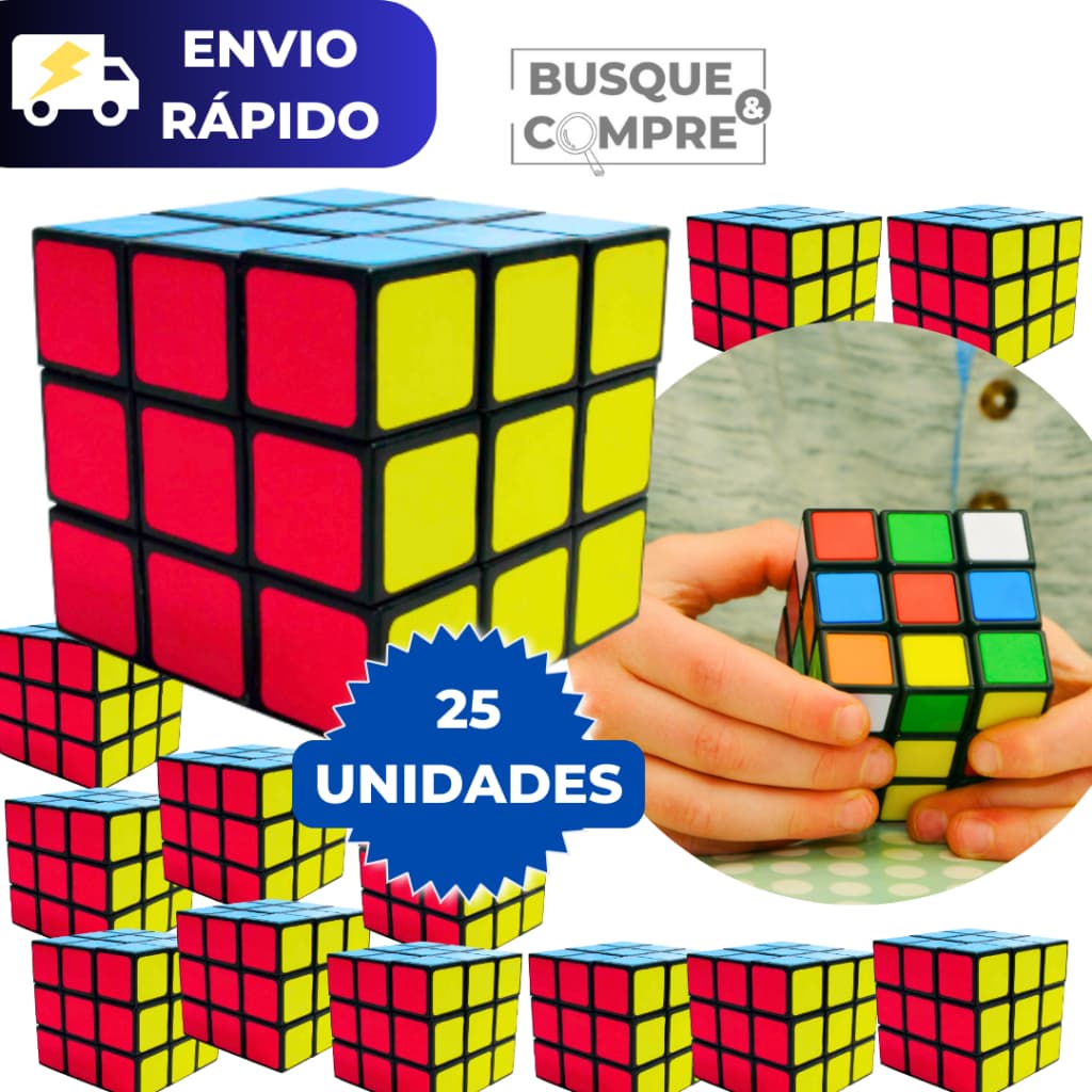 Kit com 25 Cubos Mágicos Interativos para Crianças Adultos de Qualidade para Raciocinio Anti Estresse Brinquedos