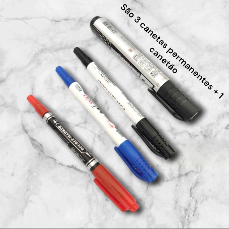 Caneta marcador permanente a prova d'agua para retroprojetor e cd kit com 3.