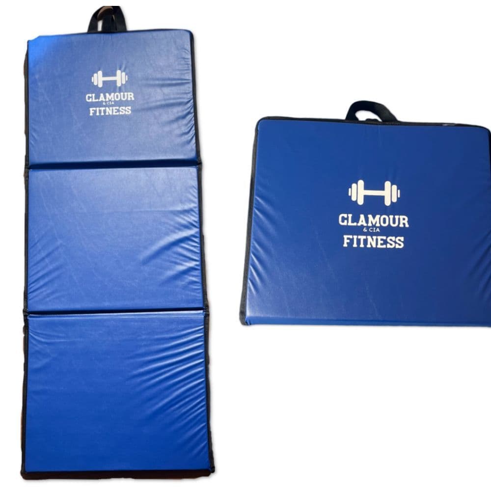Colchonete Dobrável Azul Maleta Academia