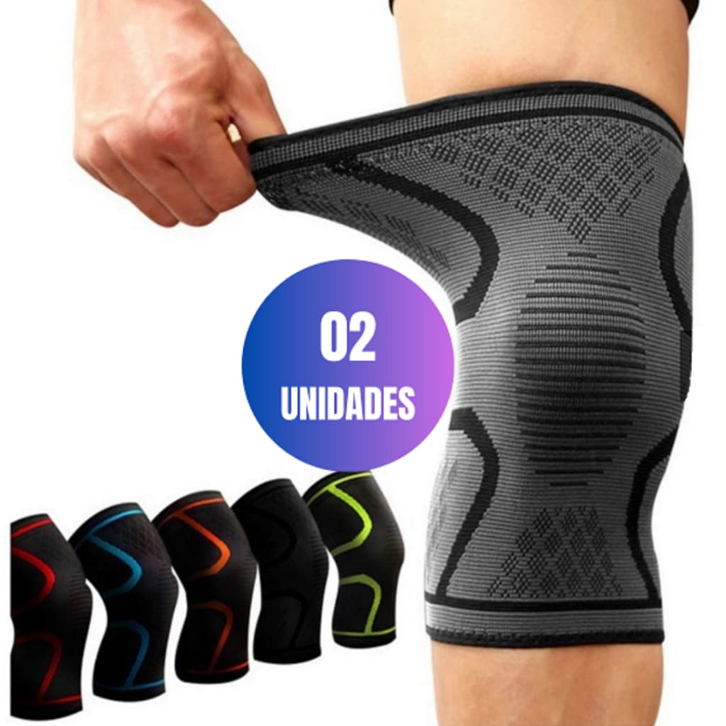 Kit Par Joelheira Compressão Ortopédica Tensor Elástica Alívio de Dor Suporte Tipo Meia
