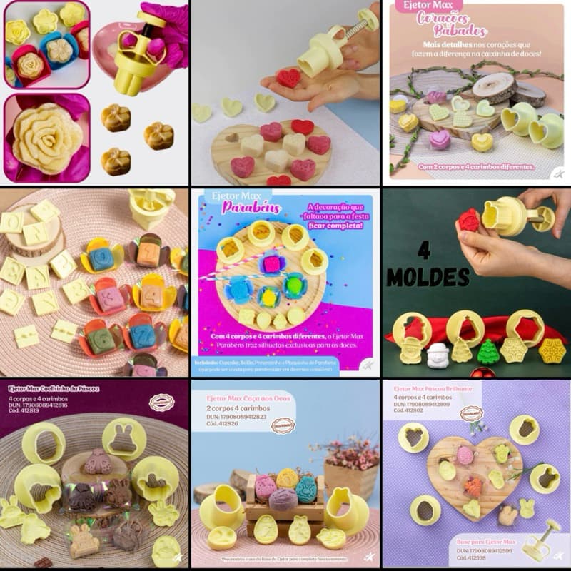 KIT EJETOR MAX E CARIMBOS BLUESTAR  3,5 CM A ESCOLHA OFF