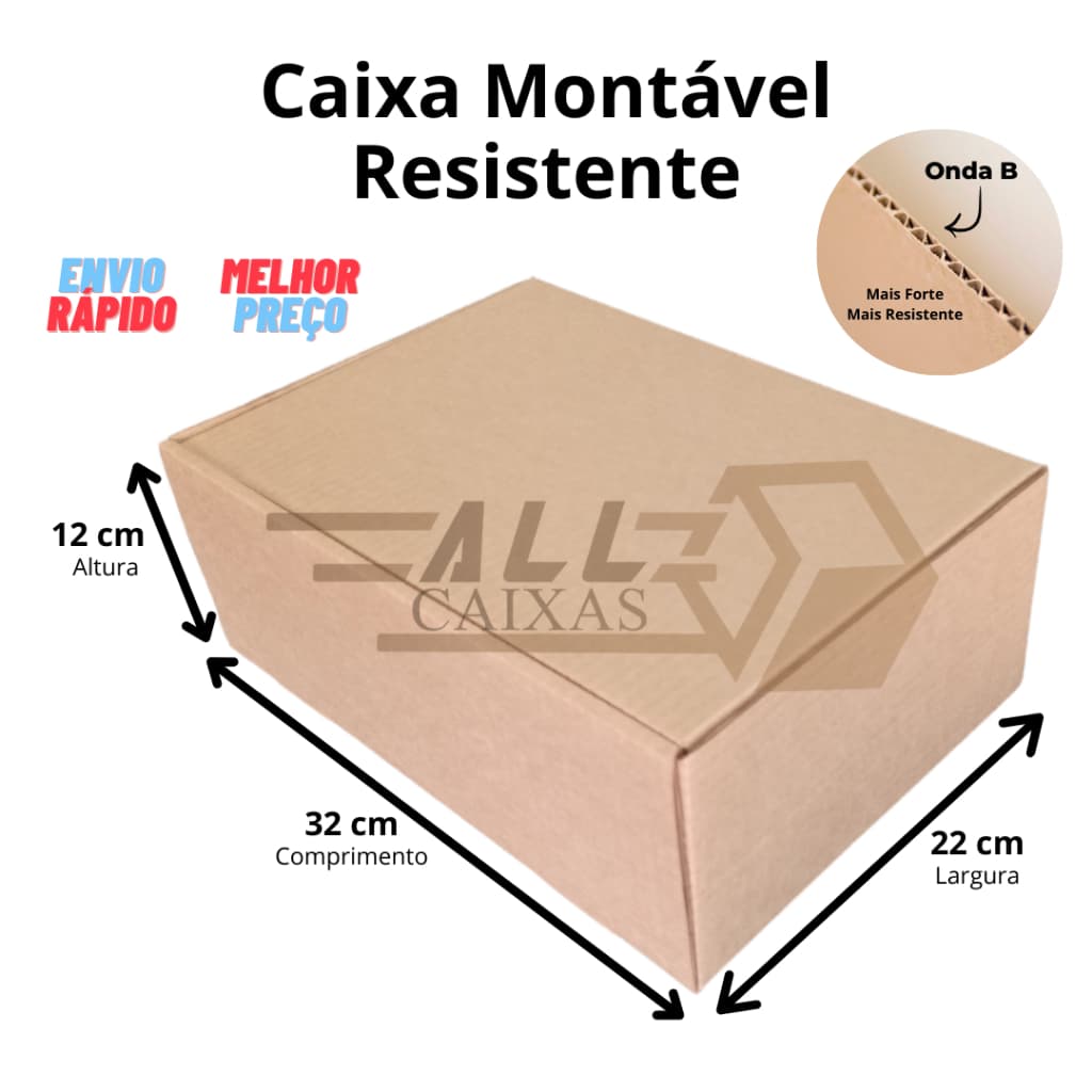 10 Caixas De Papelão 32x22x12 Para Envios Correios Grande e Resistente