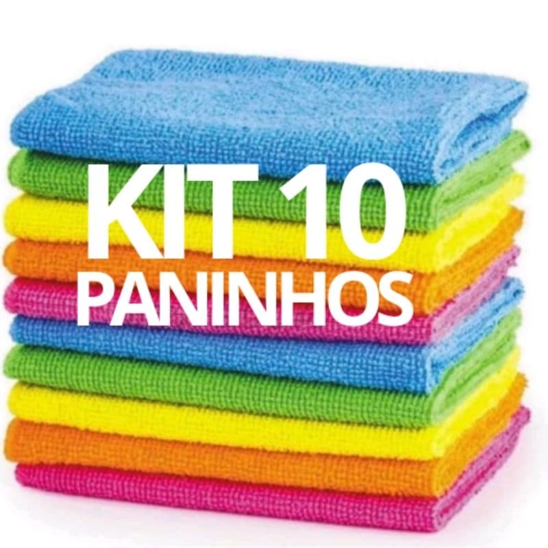 Kit 10 Paninhos de Microfibra Para Limpeza Não Risca Paninho de Pia