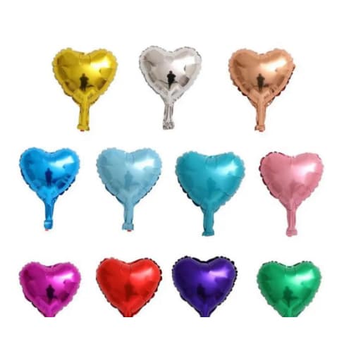 25 Balão Metalizado Mini Coração 12cm 5 Polegadas Festa e decoração