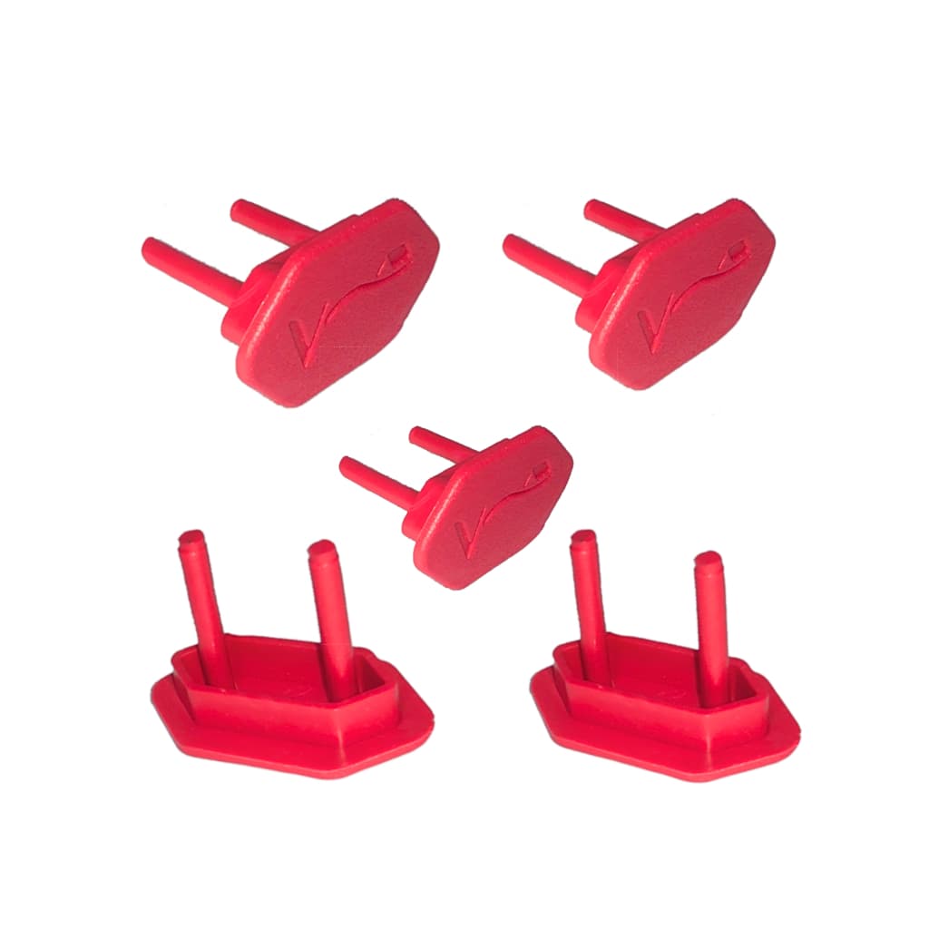 Tampa Protetor De Tomada Vermelho 10 UNIDADES deixa a casa segura para crianças