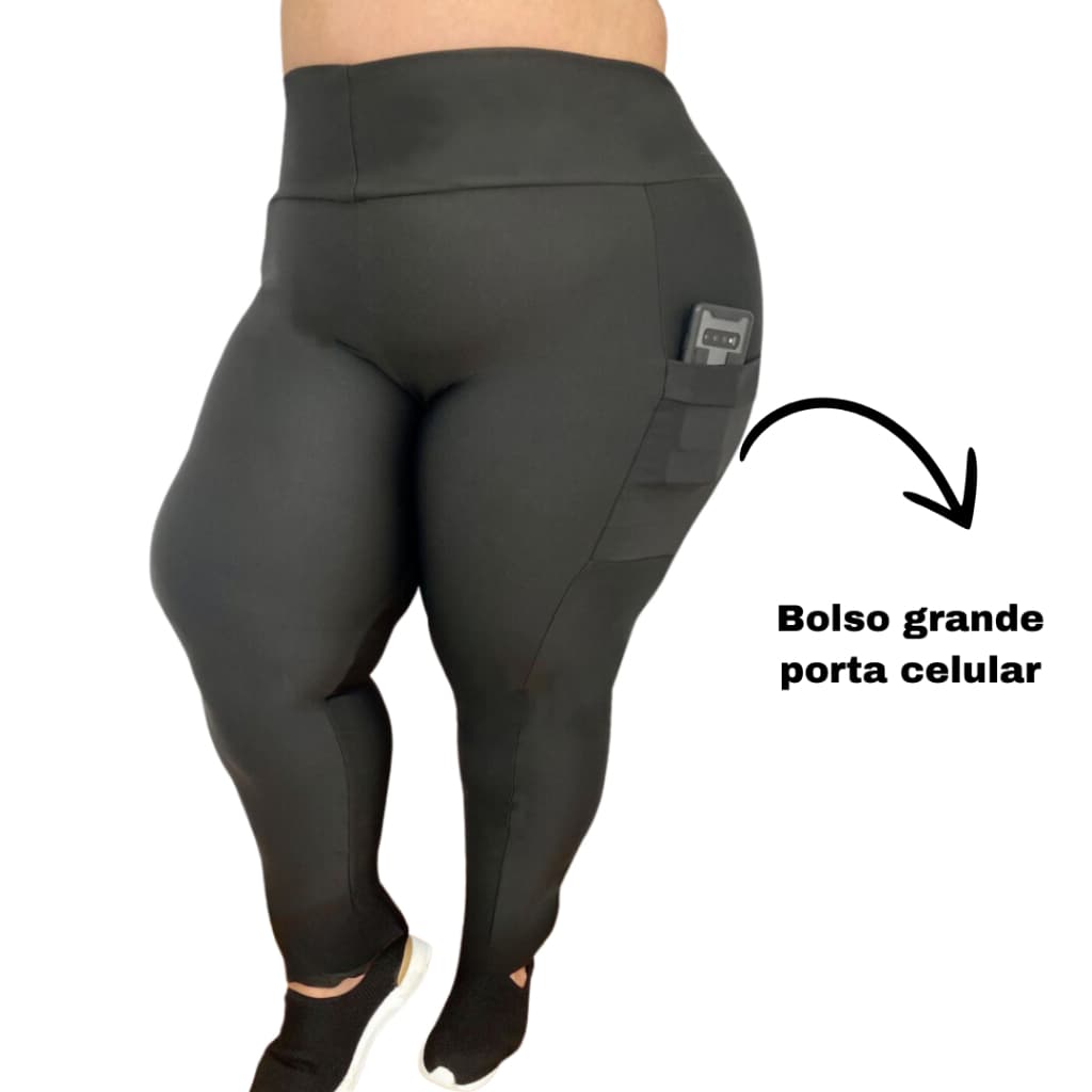 Calça Legging com Bolso Plus Size GG XGG EXGG 44 ao 54 Suplex premium zero transparência