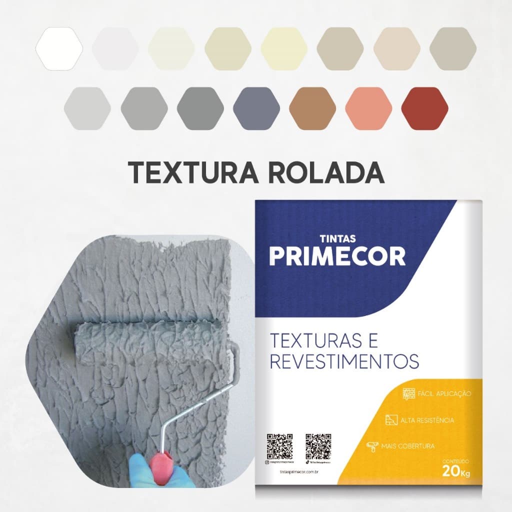 Textura Para Parede 20kg Rolada Primecor Uso Externo e Interno
