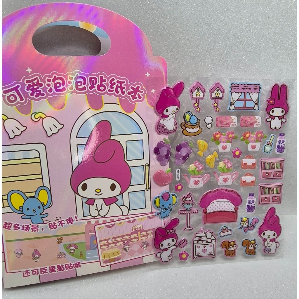 Cenário Sanrio com adesivos - Casa