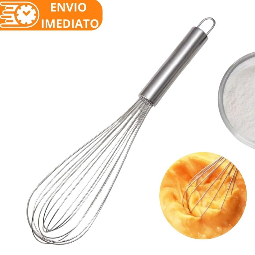 Fouet Batedor de clara ovo fue 100% Aço INOX para Cozinha Casa Diversas Receitas Bolo Pão Farinha
