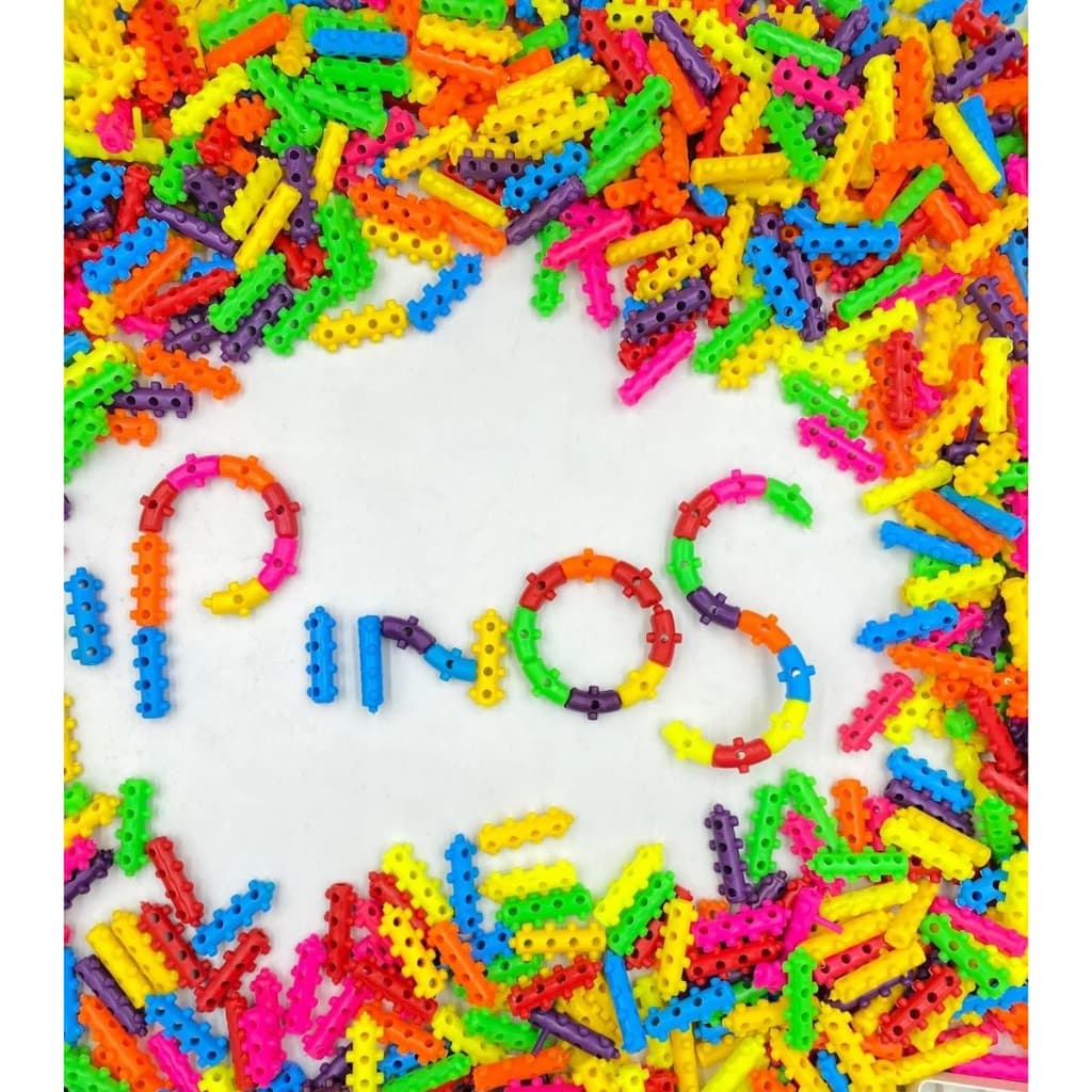 Blocos de Montar 500 / 200 / 100  peças Pinos Encantados brinquedo de montar colorido infantil educativo