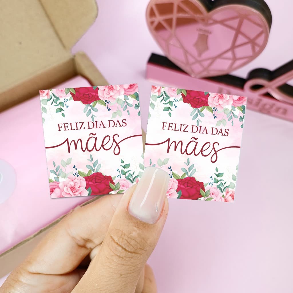 Clique e veja os modelos - 50/100 Mini cartão Tag para dia das Mães