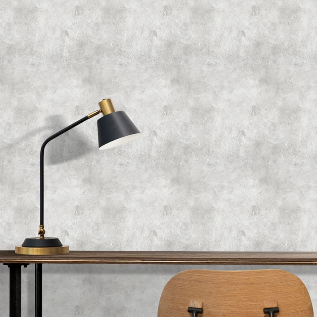 Papel De Parede Lavável Cimento Queimado Cinza Claro Prova Dágua Autocolante