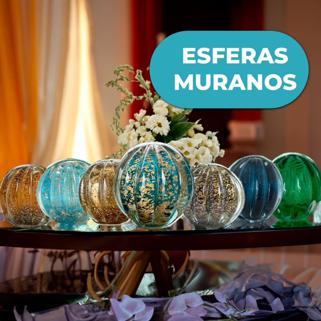 Centro de Mesa em Murano Esfera Todas as Cores e Tamanho Decoração Mesa Mimos Shopee