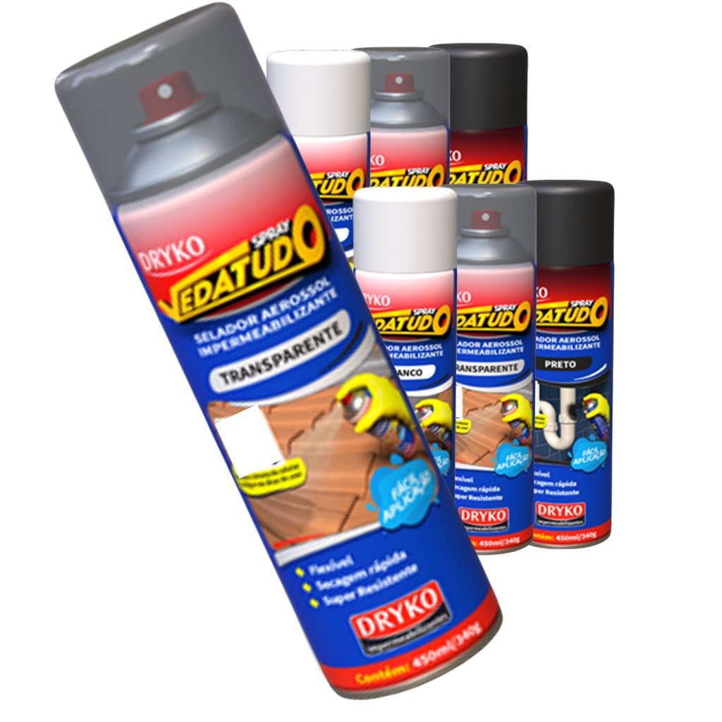 Borracha Líquida Impermeabilizante Spray Vedatudo Impermeável COR TRANSPARENTE 100ML - DRYKO