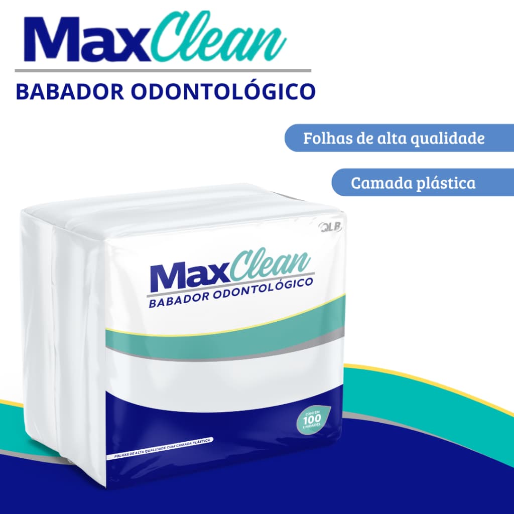 Babador Odontológico Descartável MaxClean – Impermeável com 100 Unidades