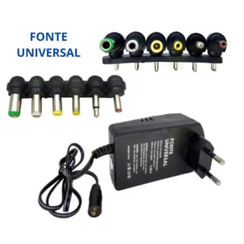 Fonte De Alimentaçao Universal 3/4.5/6/7.5/9/12v c/7pinos 3A 30W