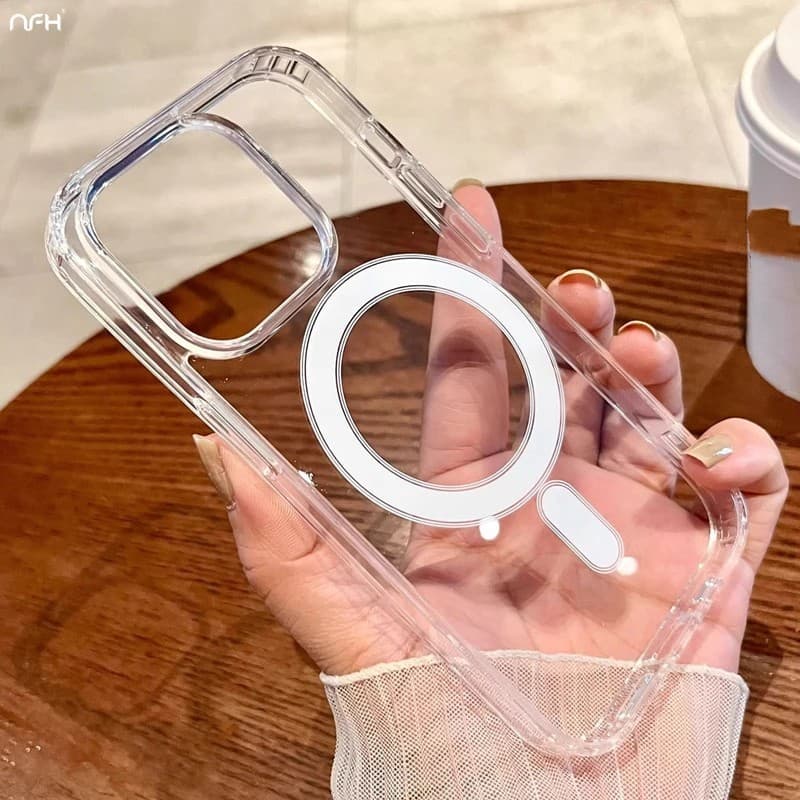 Capa Capinha Para Carregador Sem Fio Magsafe Transparente Compativel com IPhone