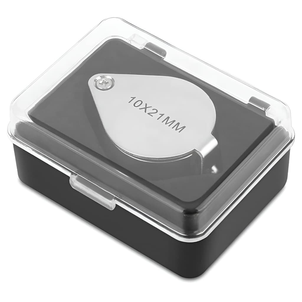 Mini lupa zoom  de 10 x e diâmetro de 21mm relojoeiro joalheiro com case caixinha
