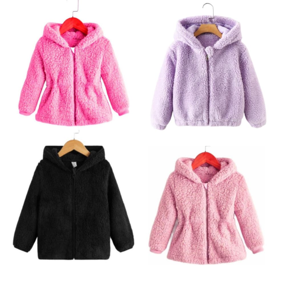 Casaco Teddy Infantil Blusa de frio Menina Infantil Pelinho com Capuz feminina Tedy  Ted Jaquet Infantil  Quentinho Blus