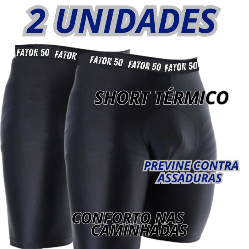 Bermuda Térmica Masculina 2 OU 1 UNIDADES  Cilcista Segunda Pele Compressão Prática De Esportes E CAMINHADAS