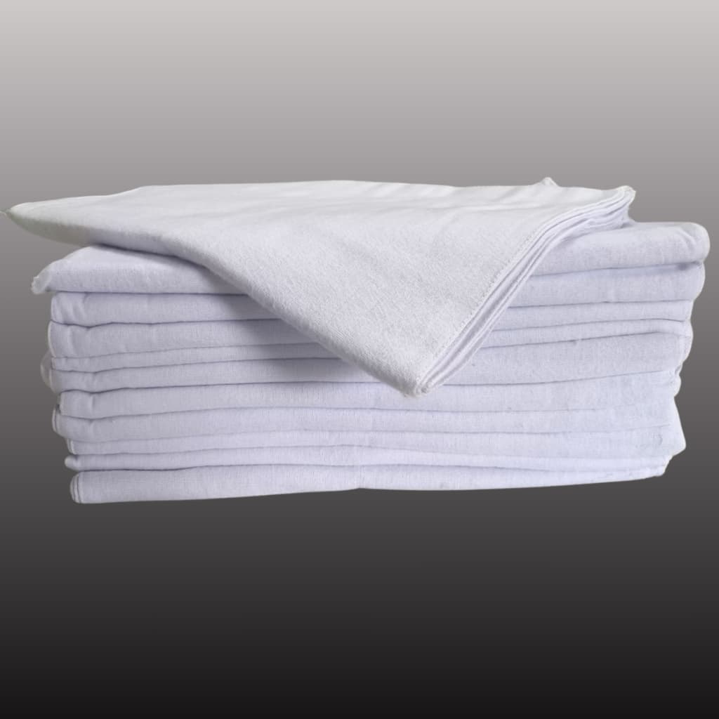 Flanela Branca 40x60 Para Limpeza Geral - 6 Unidades