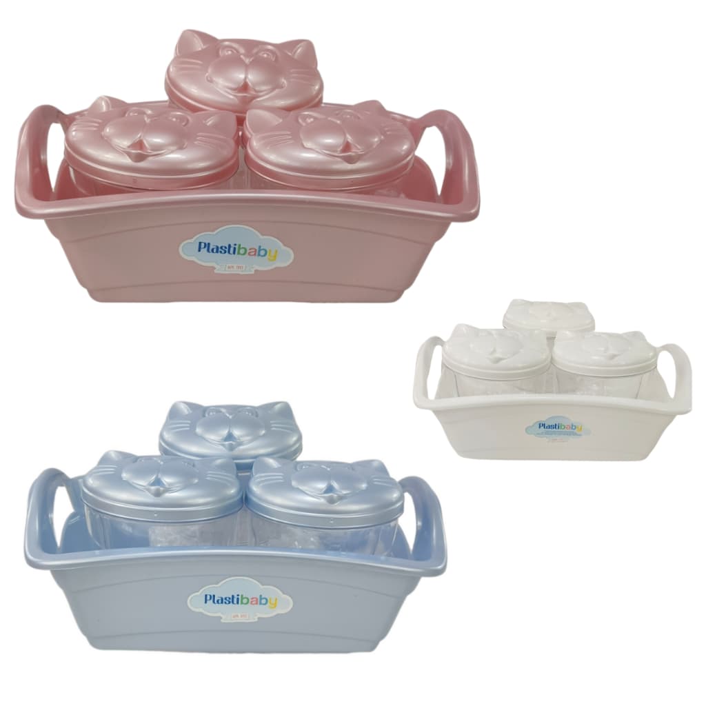 Kit Organizador + 3 Porta Objetos Bebê Plastibaby