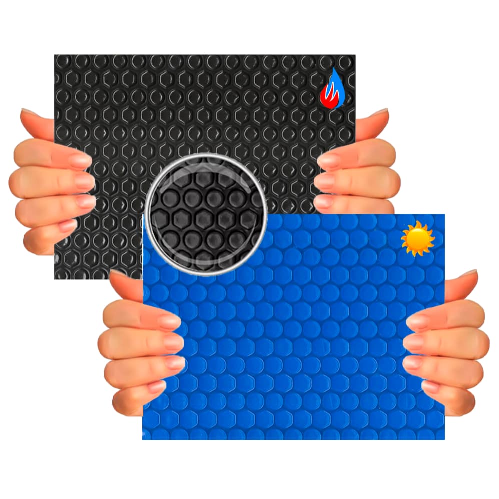 Capa térmica Piscina 3 x 3 Atco azul e preta 300 micras
