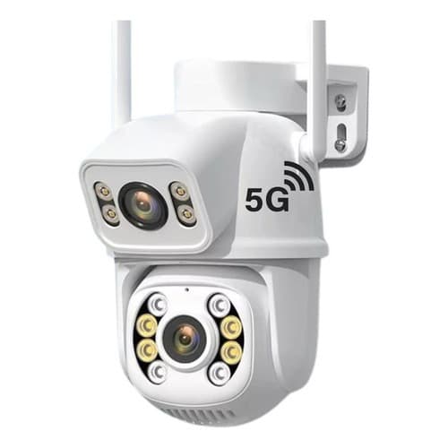 Câmera  Dupla 5G Externa Ip a Prova D'água com Infravermelho Alarme Wifi Hd Sensor De Movimento