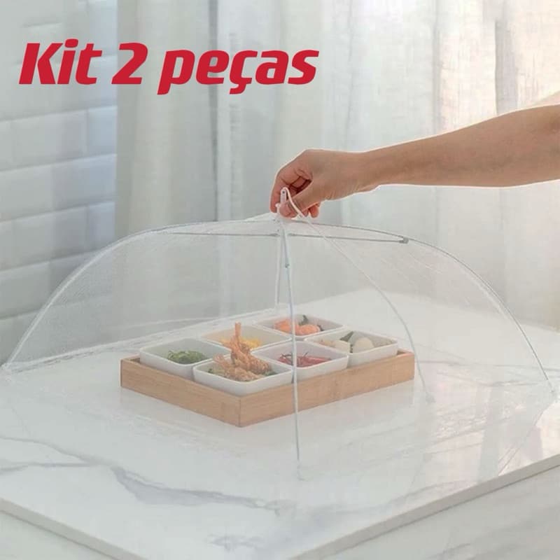 kit 2 peças Protetor Alimento Grande Tela Mosquiteiro Tule 48x48cm  Higiene e Organização Cozinha