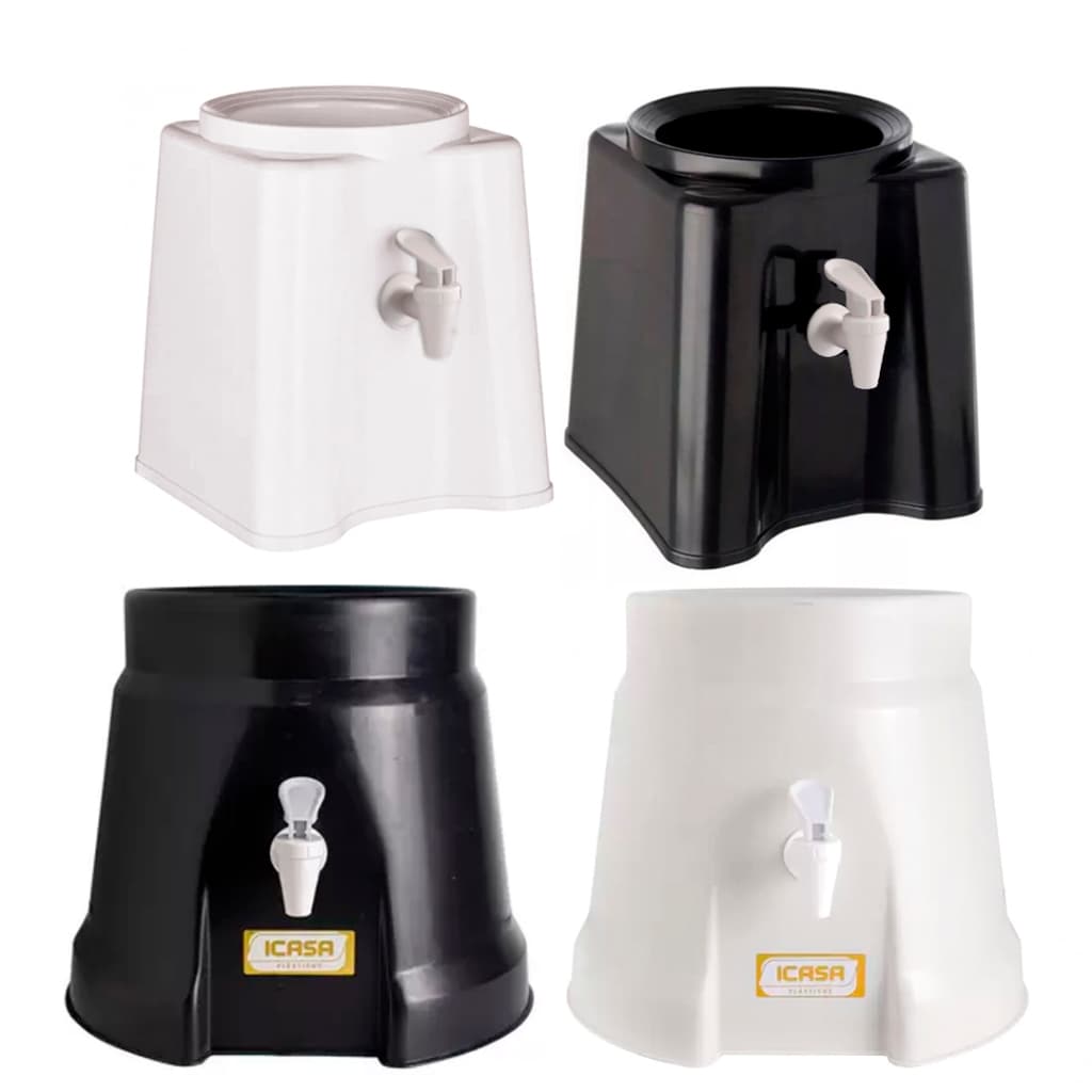 Suporte Para Água Mineral Plástico Base Para Galão Garrafão Preto Branco