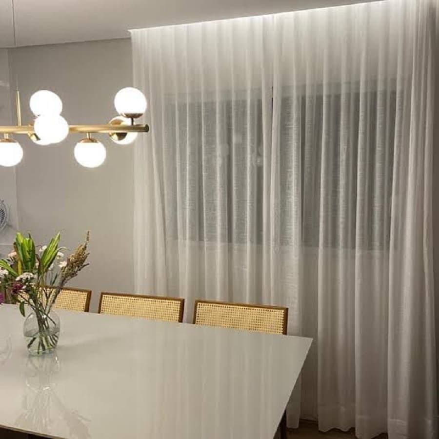 Cortina Linho Voil Flame 3,00mts X 2,20mts Linho