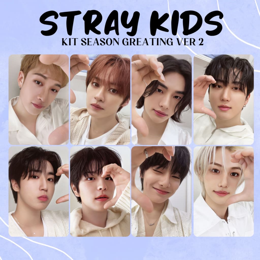 Photocards Stray kids Seansons Greating (FANMADE FRENTE E VERSO)