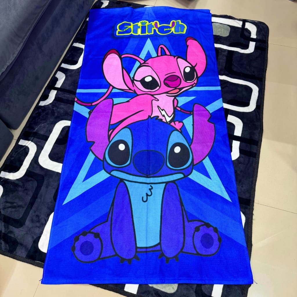 Toalha Infantil Banho Praia Algodão Lilo Stitch E Angel