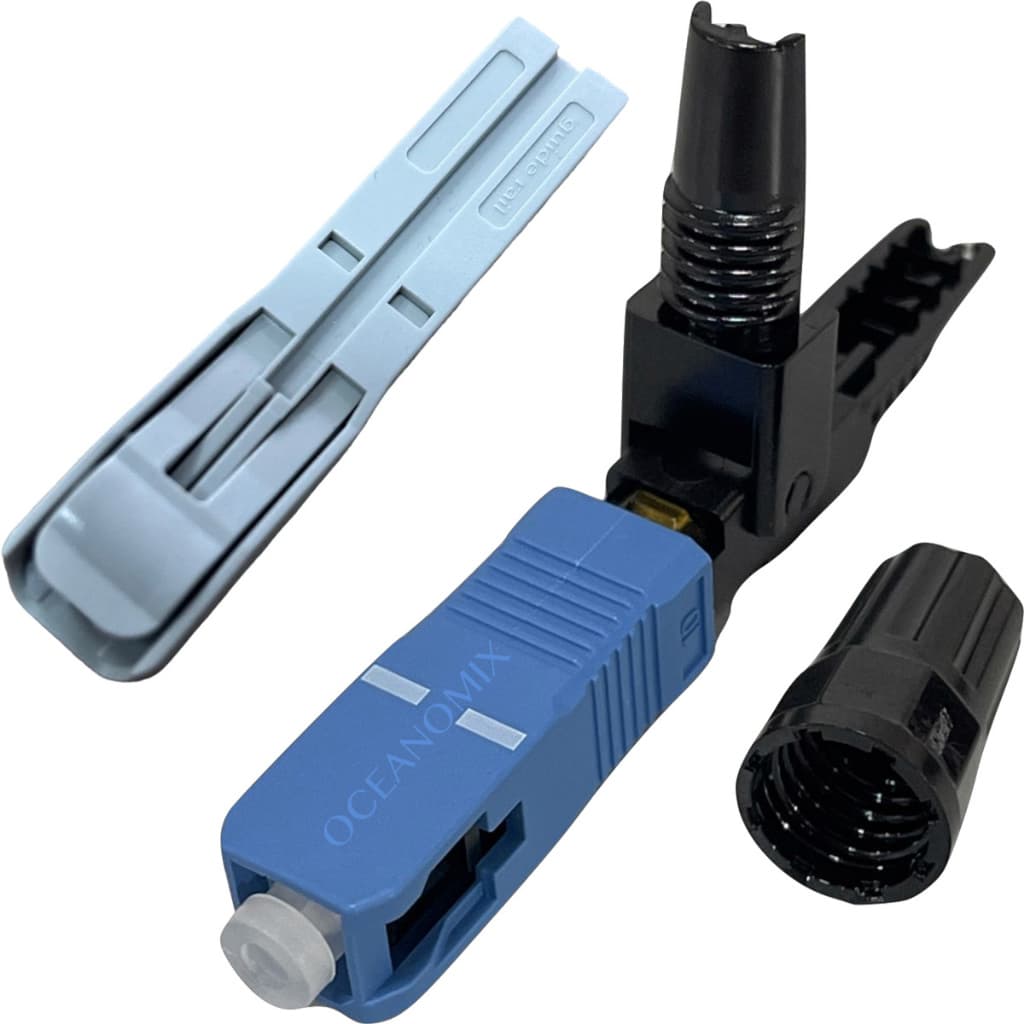 10 Pçs Reutilizável Azul Upc Rápido Ftth Sc Conector Fast Com Gabarito - 2 FLEX