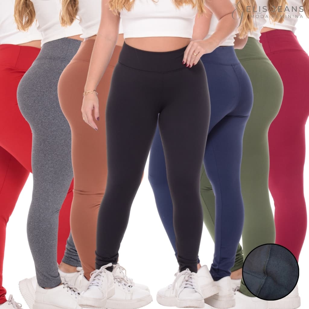 Legging Flanelada Grossa Calça Leg Peluciada Forrada Por Dentro Costura Reforçada Calça Térmica