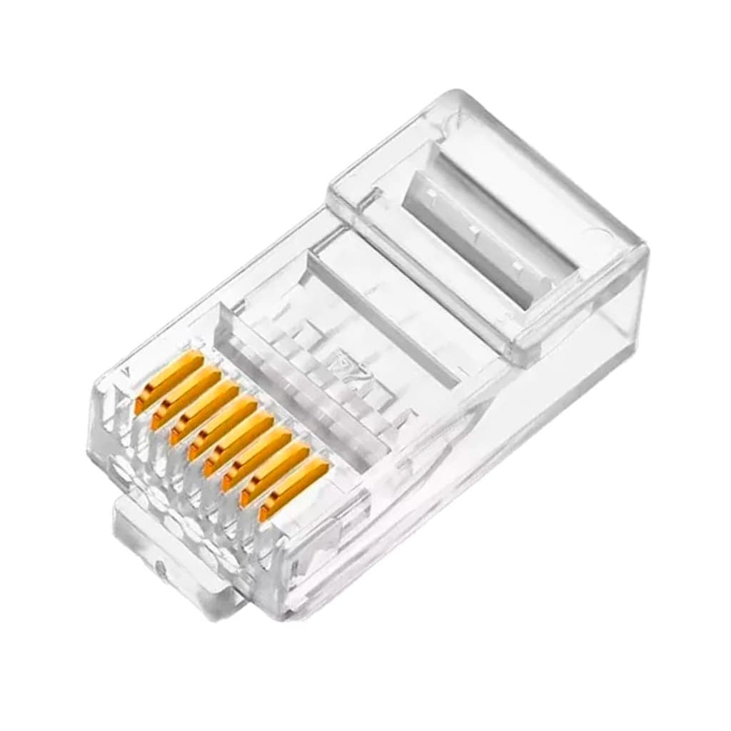 Kit com 10 Conectores Plugs para Cabo de Rede RJ-45 CAT6